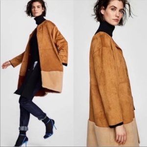 Zara Faux Fur & Suede Jacket Size Small